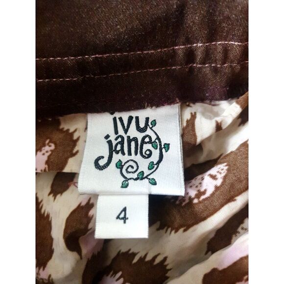 Ivu Janey Womens Leopard Print Skirt Size 4 Sequin Fairycore Y2K Trendy Glam - Picture 5 of 6